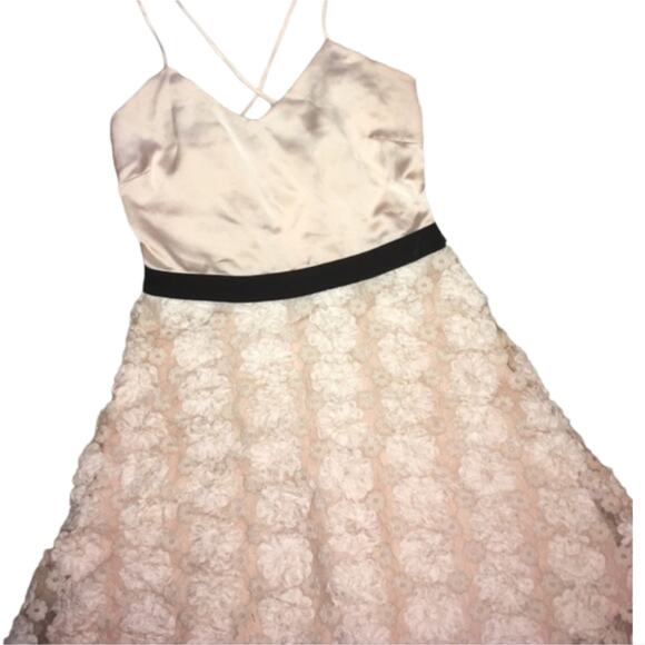 English Factory Lace & Satin Fit & Flare Dress Size Large Blush Pink - Picture 4 of 10